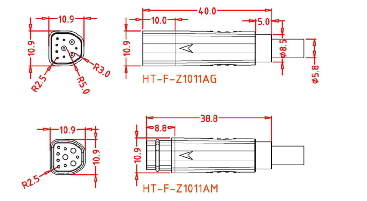 10pin motor connector scooter