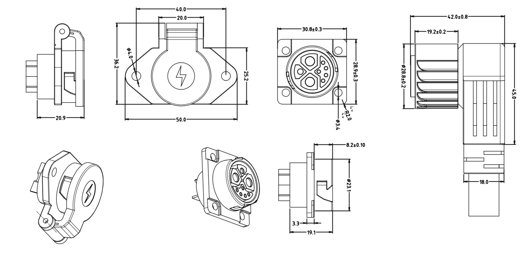 820A fast locking power port