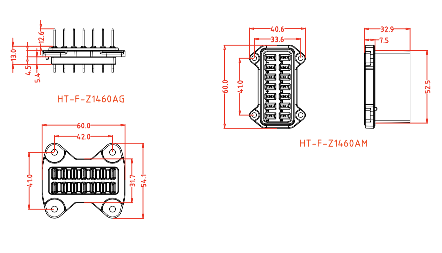 14pin liner panel mount power port