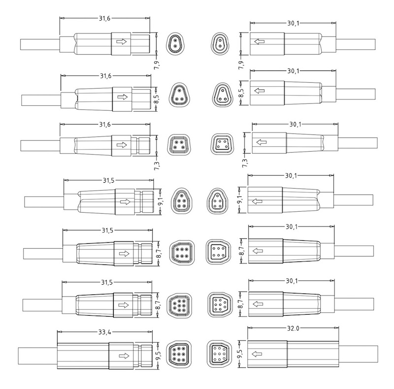MINI J 4 pin signal connector - Buy Signal MINI J 4 pin, Ebike ...