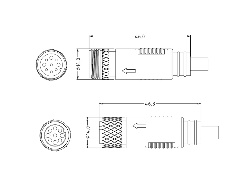 9pin motor connector locking L914A